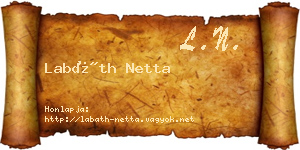 Labáth Netta névjegykártya